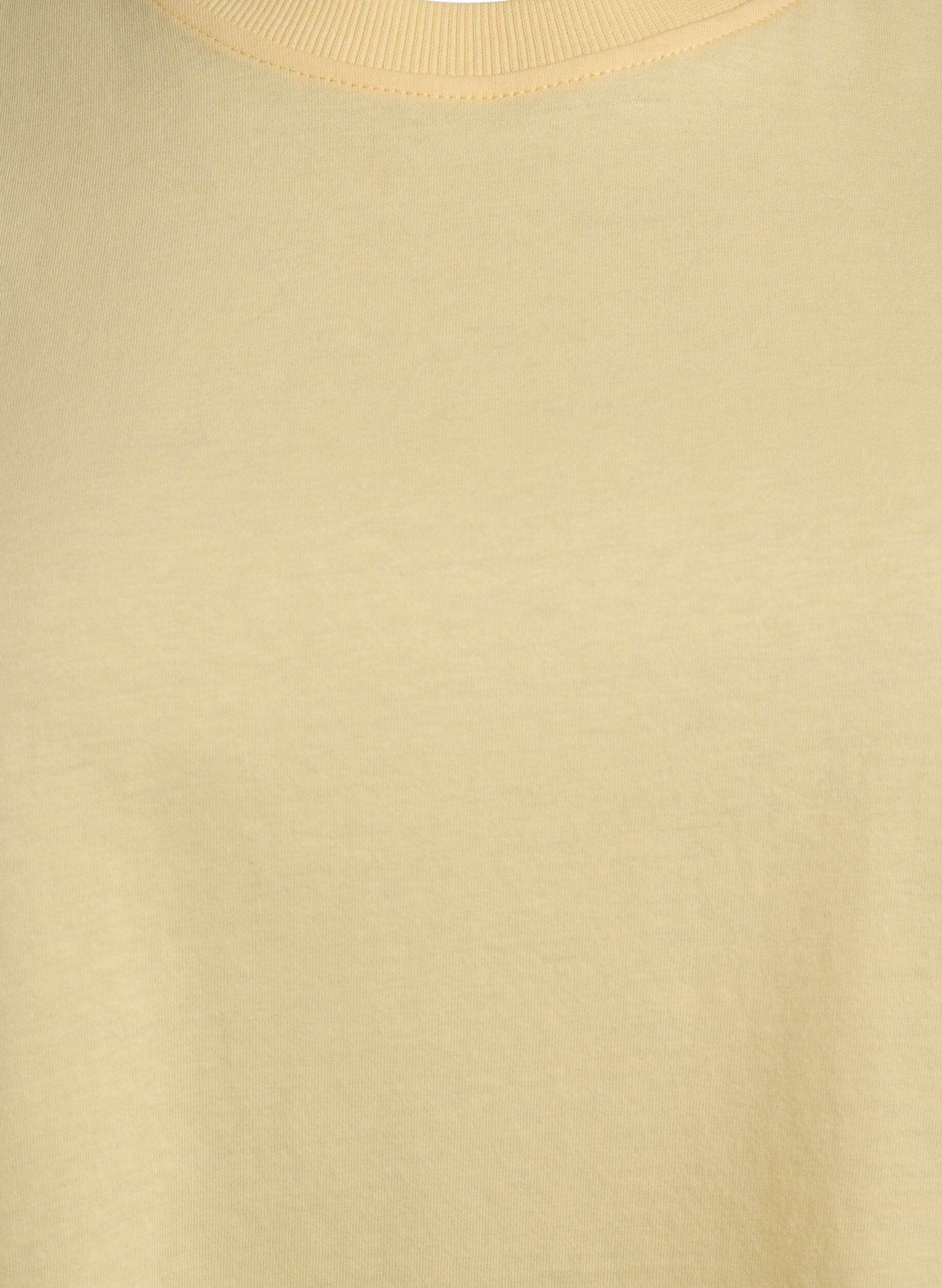 ZizzifashionBasic cotton T-shirt with round neck, Yellow, Packshot image number 2