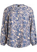 Long-sleeved blouse with pattern and buttons, Blue, Packshot image number 0