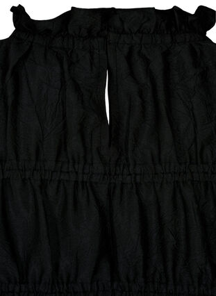 Dress with ruffles and elastic cutlines, Black, Packshot image number 3