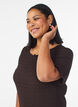 Textured midi dress with short sleeves, Brown, Model image number 2