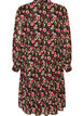 Dress with all-over print and a ruffle layer, Black, Packshot image number 1