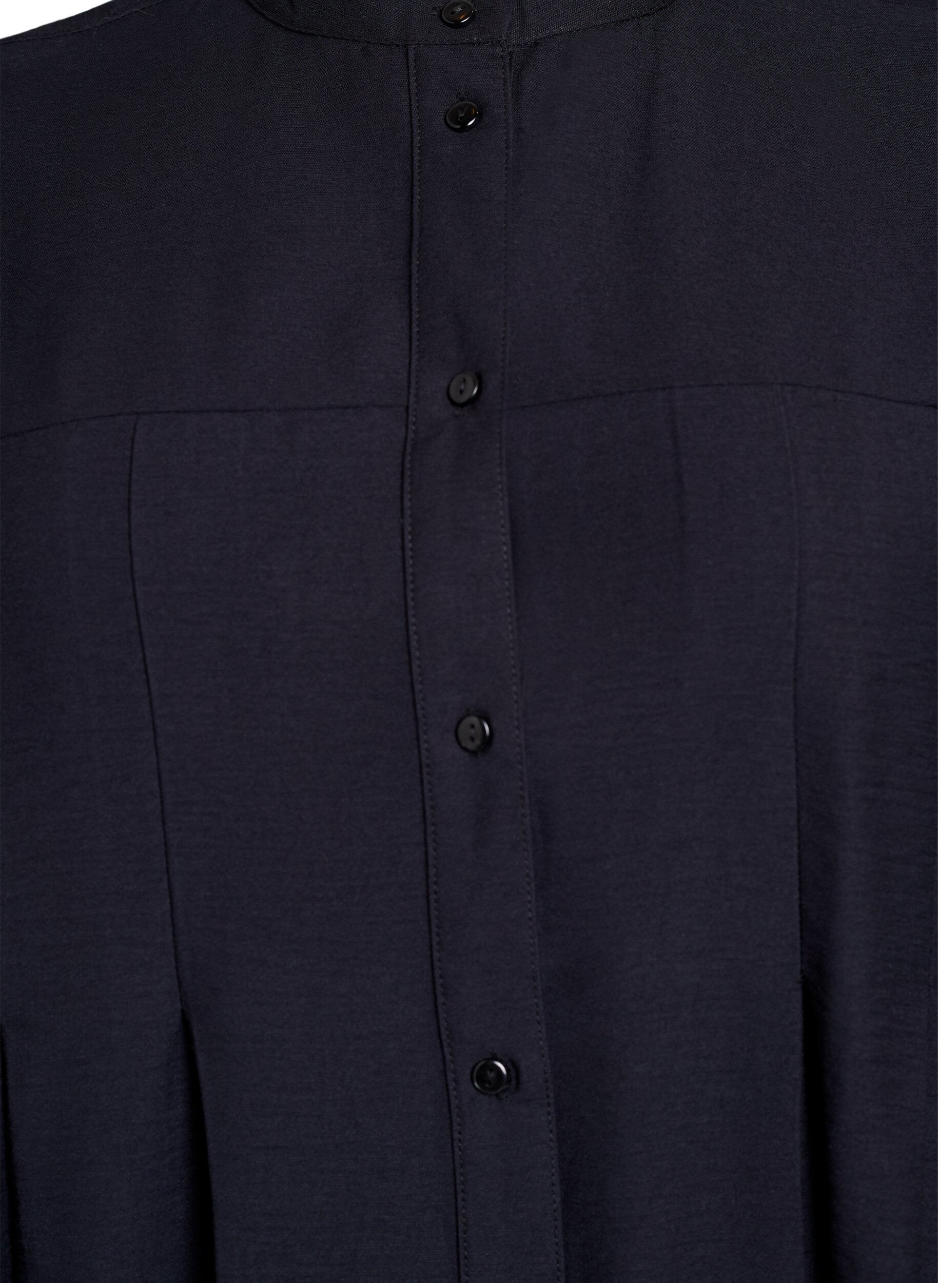 Zizzifashion Viscose shirt with A-line shape, Black, Packshot image number 2