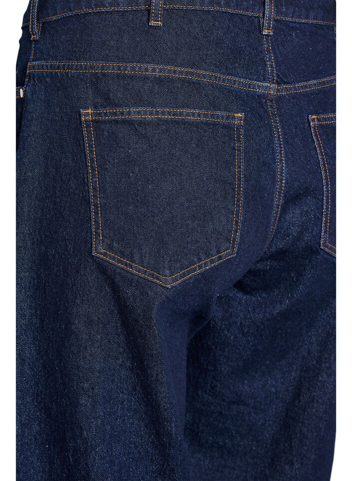 Straight fit jeans with wide legs and turn-ups, Blue, Packshot image number 3