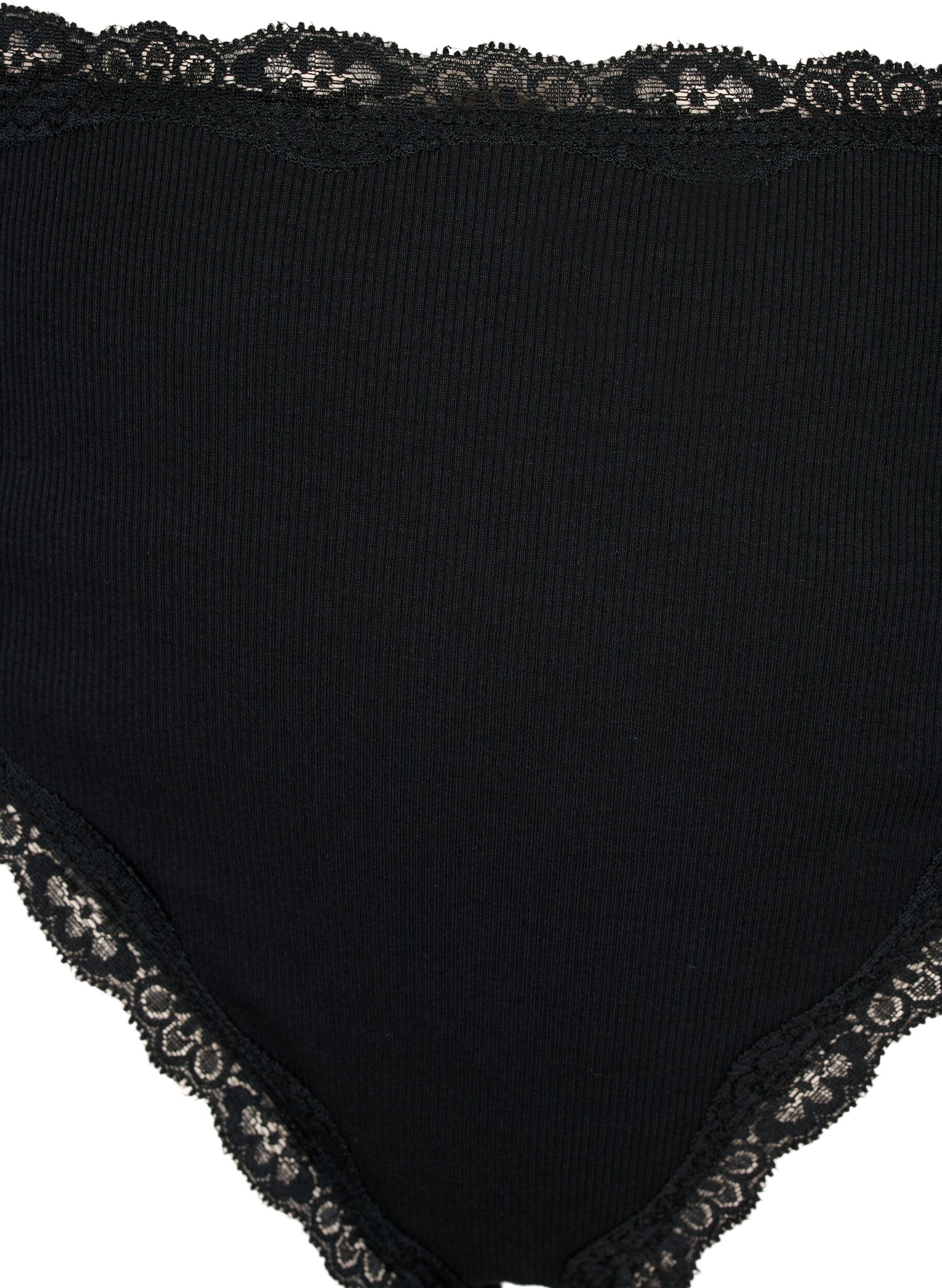 Zizzifashion 3-pack cotton thong, Black, Packshot image number 3