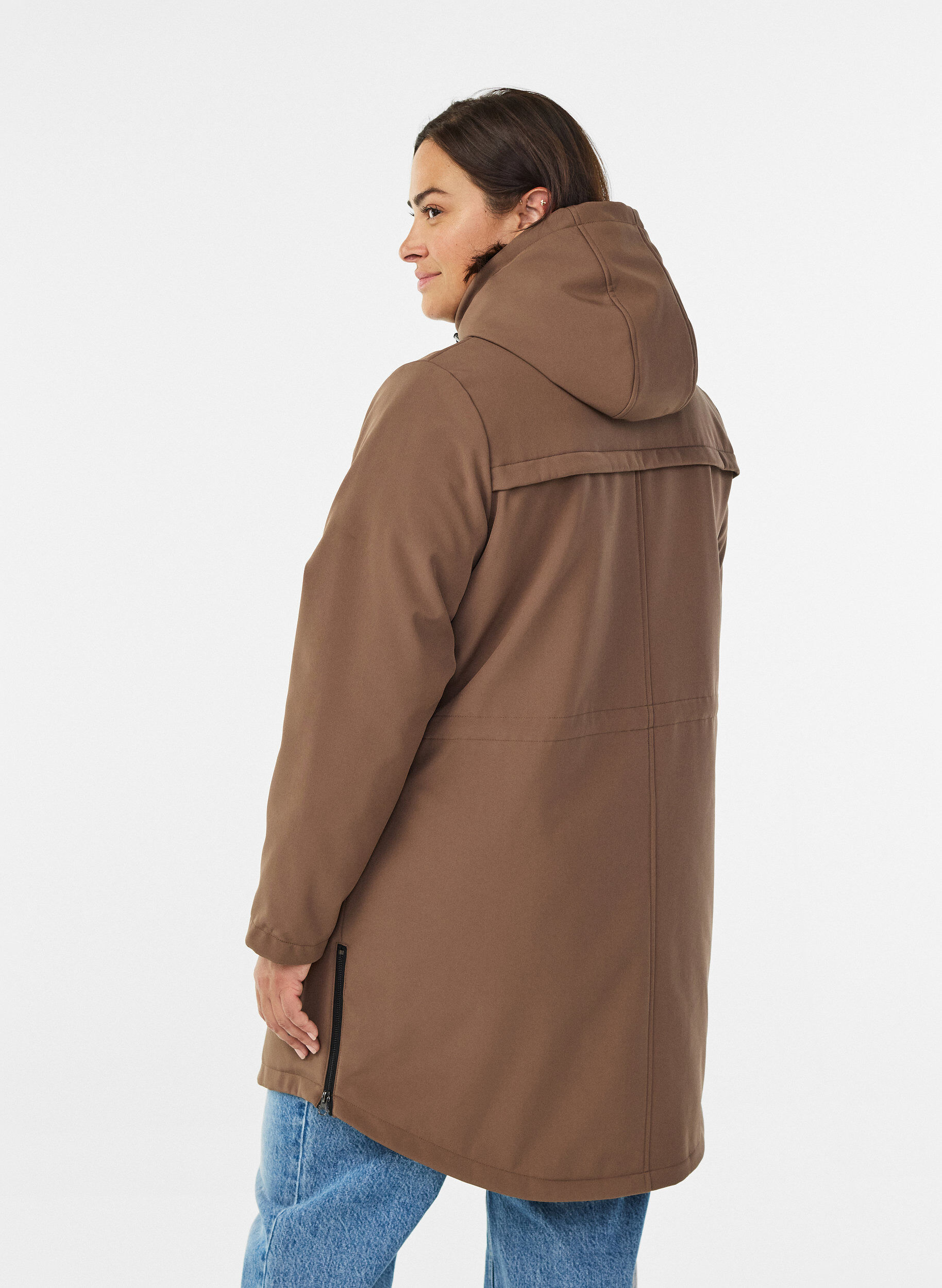 ZizzifashionWater-repellent softshell jacket with quilted lining, Brown, Model image number 2