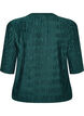 Blouse with wavy texture and balloon shape, Green, Packshot image number 1