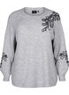 Knitted blouse with decorative pattern, Light Grey Melange, Packshot image number 0
