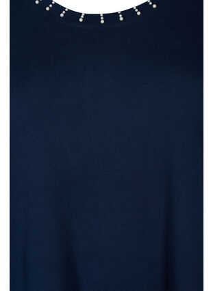 Top with round neckline and beads, Navy Blazer, Packshot image number 2