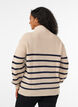 Knitted sweater with high neck and zipper, Vanilla, Model image number 2