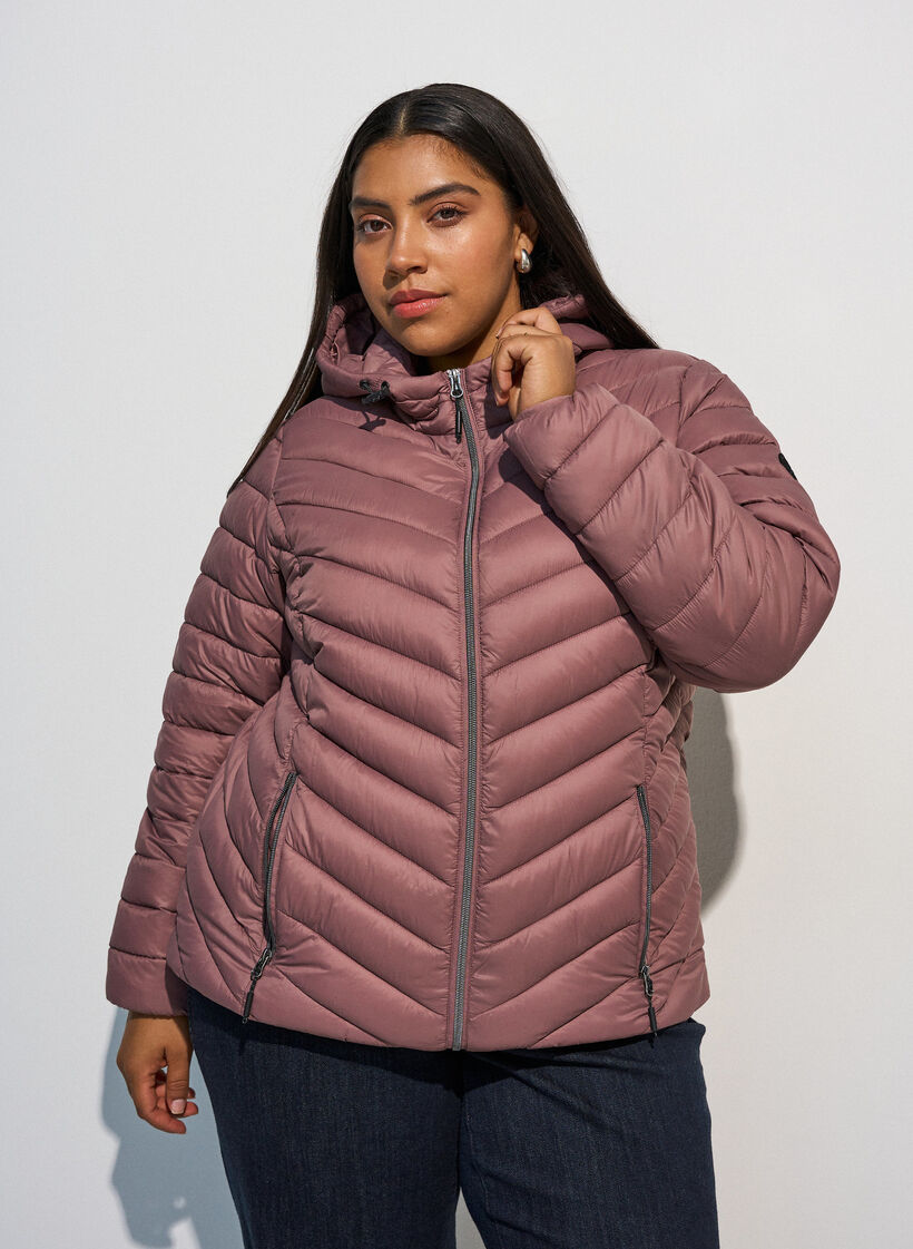Lightweight hooded jacket, Rose, Model image number 0