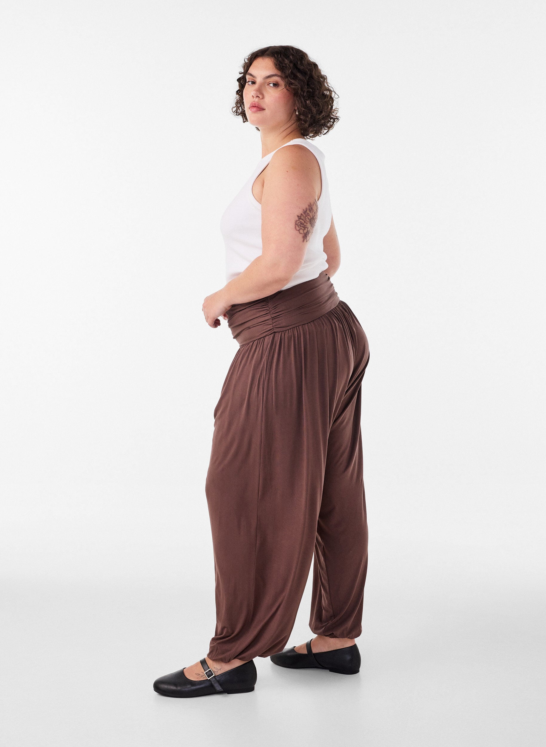 ZizzifashionLoose-fitting harem trousers, Brown, Model image number 2