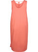 Sleeveless cotton blend dress with linen, Living Coral, Packshot image number 1