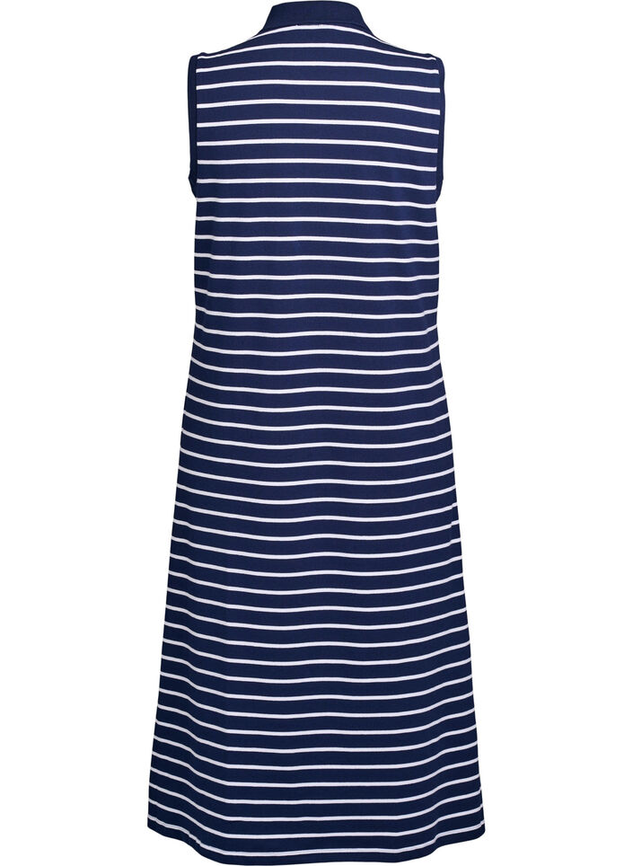 Sleeveless polo dress in midi length, Blue, Packshot image number 1
