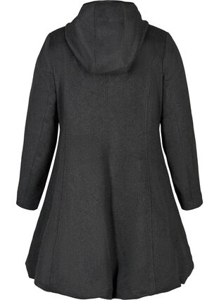 Hooded jacket with wool, Dark Grey Melange, Packshot image number 1