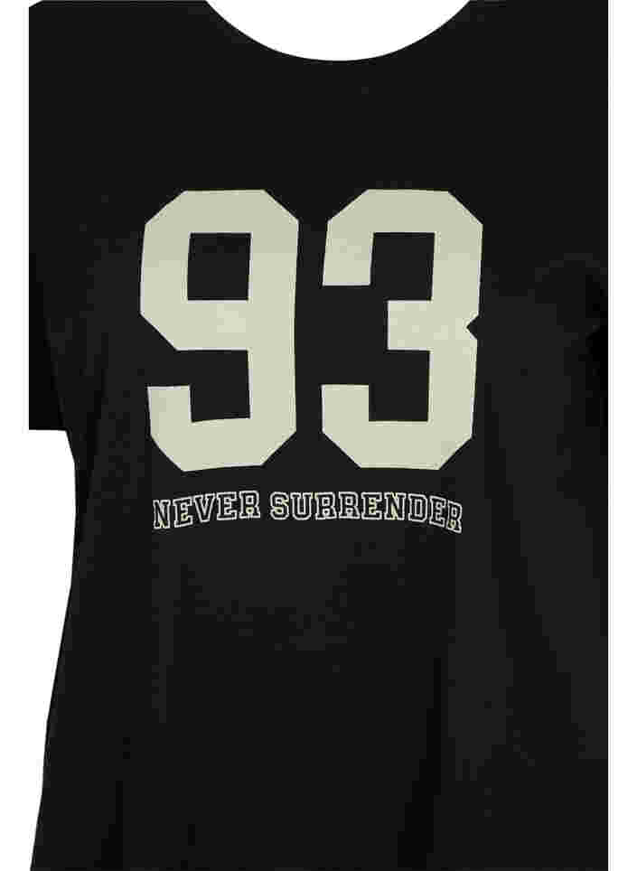 Oversized night t-shirt in organic cotton, Black w. 93, Packshot image number 2