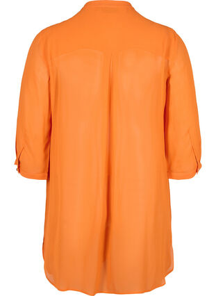 Long viscose shirt with 3/4 sleeves, Orange Peel, Packshot image number 1