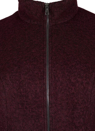 Melange bouclé coat with zipper, Tawny Port Mel., Packshot image number 2