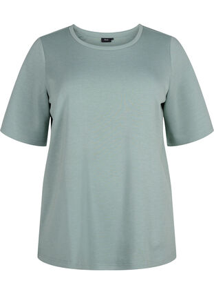 T-shirt in modal mix, Chinois Green, Packshot image number 0