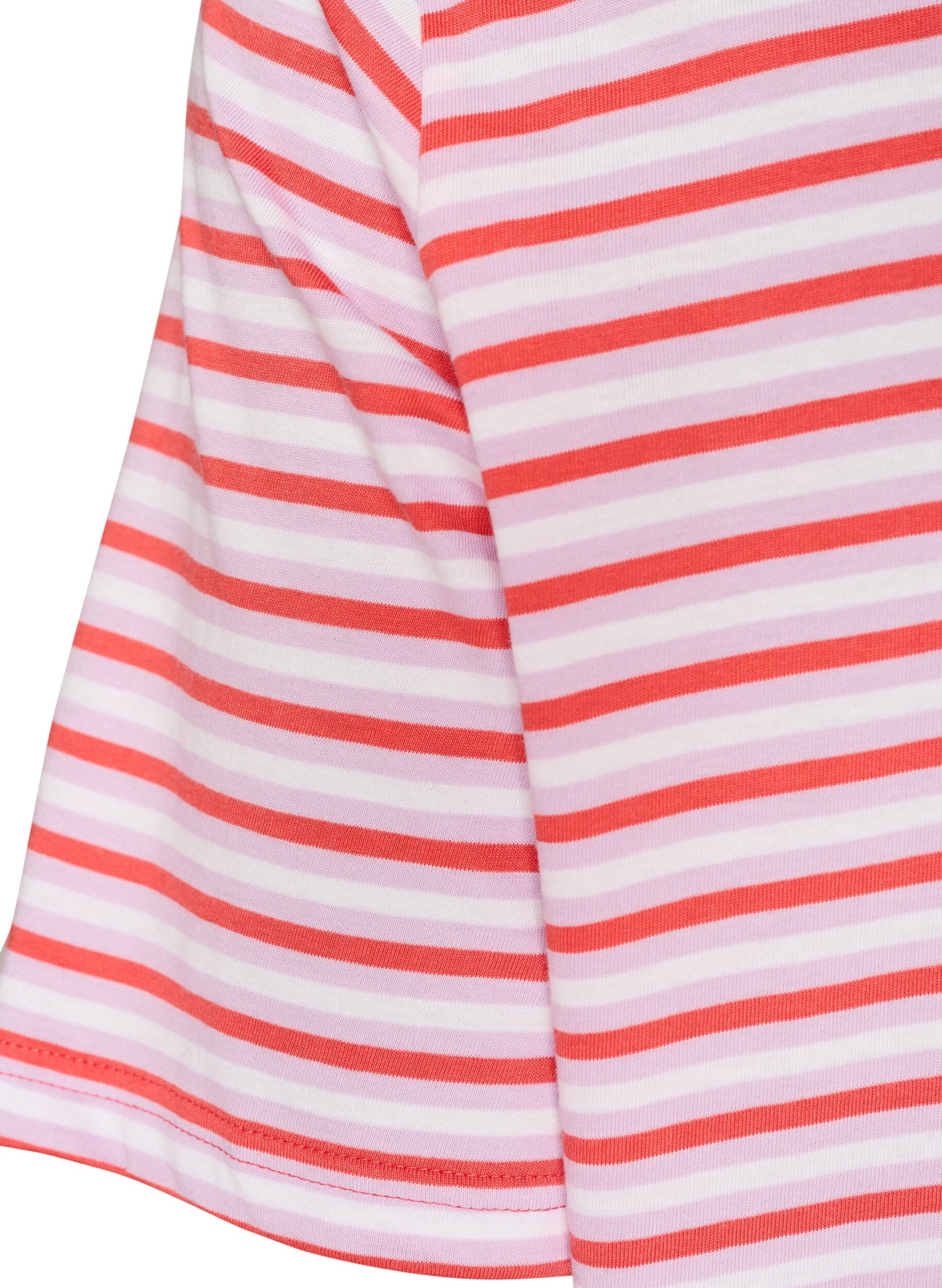ZizzifashionLong oversized striped T-shirt in organic cotton, Purple, Packshot image number 4