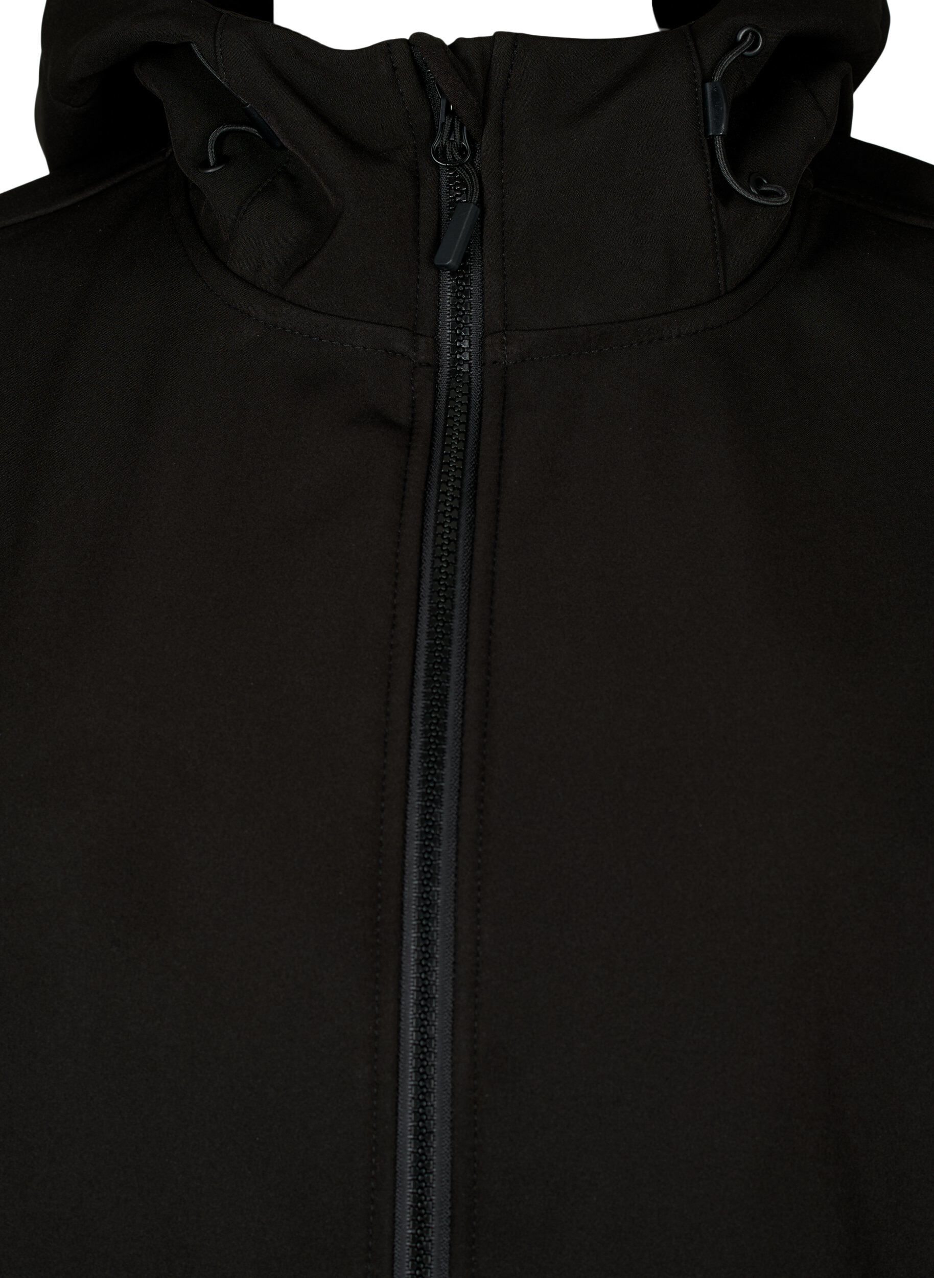 Zizzifashion Short softshell jacket with pockets, Black, Packshot image number 2