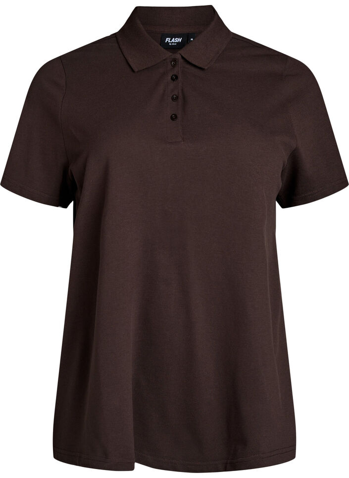 Polo shirt with short sleeves, Brown, Packshot image number 0