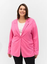 Simple blazer with button, Azalea Pink, Model