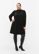 Structured pattern dress in velour, Black, Model image number 3