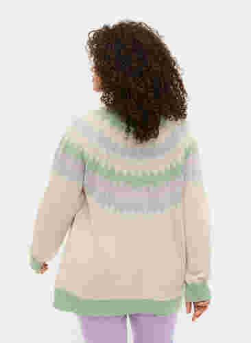 Jacquard knit jumper, Birch Mel. Comb., Model image number 1