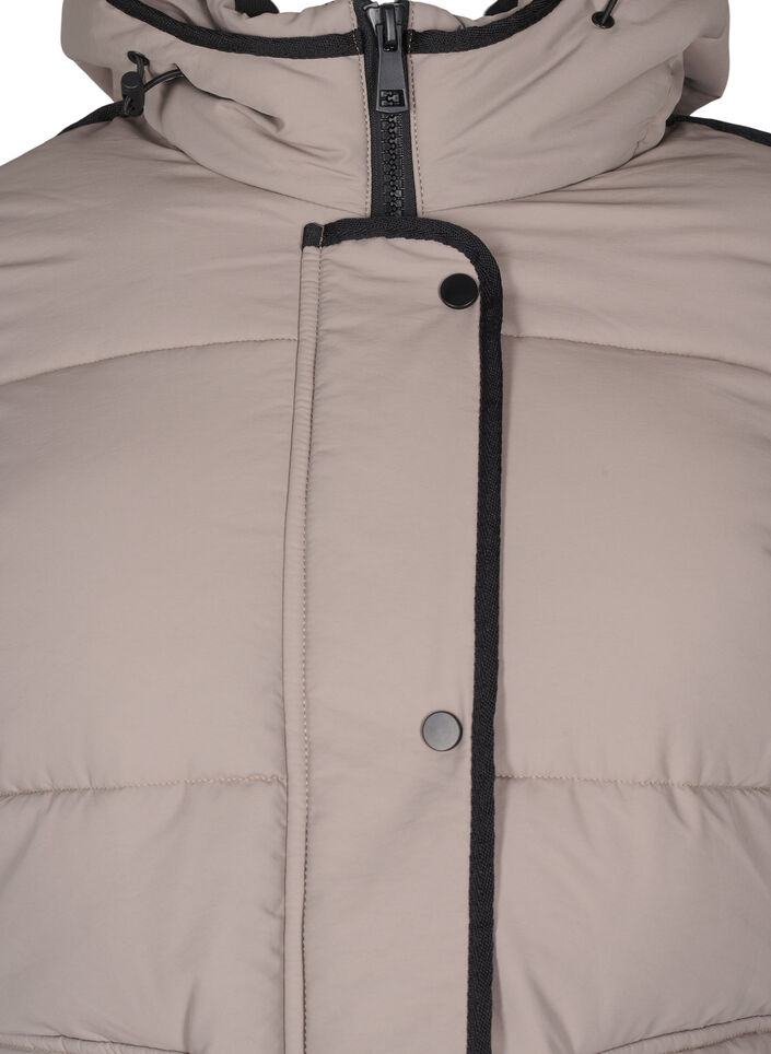 Short puffer jacket with contrast details, Beige, Packshot image number 2