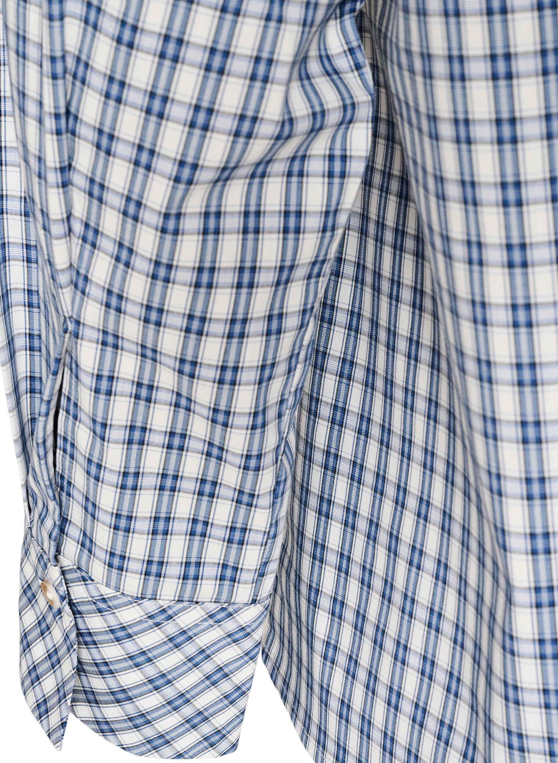 ZizzifashionLoose checked shirt with a tie-belt, Blue, Packshot image number 3