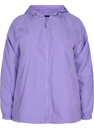 Short jacket with hood and adjustable bottom hem, Paisley Purple, Packshot image number 0