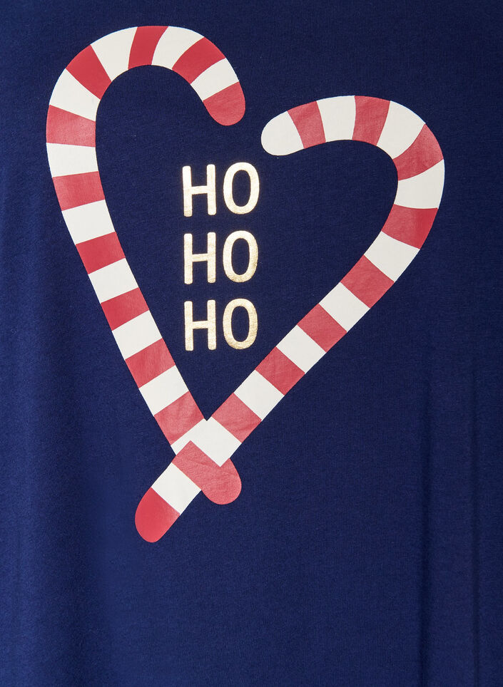 Nightdress in organic cotton with Christmas motif, Blue, Packshot image number 2