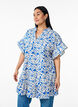 Tunic with V-neck and ruffle details, Blue, Model image number 0