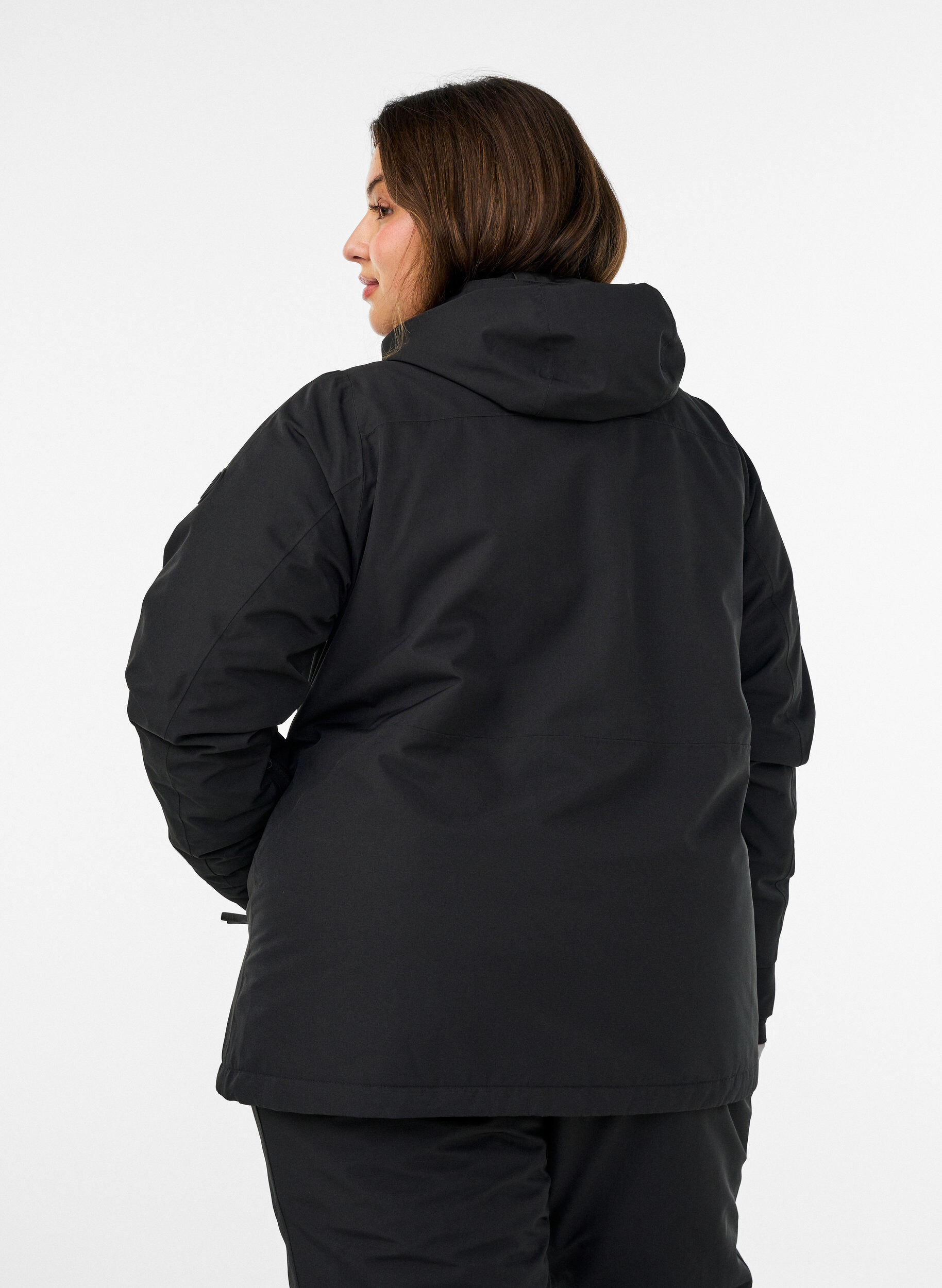 ZizzifashionSki jacket with hood and zip pockets, Black, Model image number 2