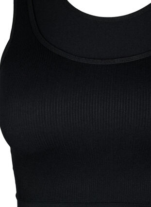 Seamless sports bra with double layer, Black, Packshot image number 2