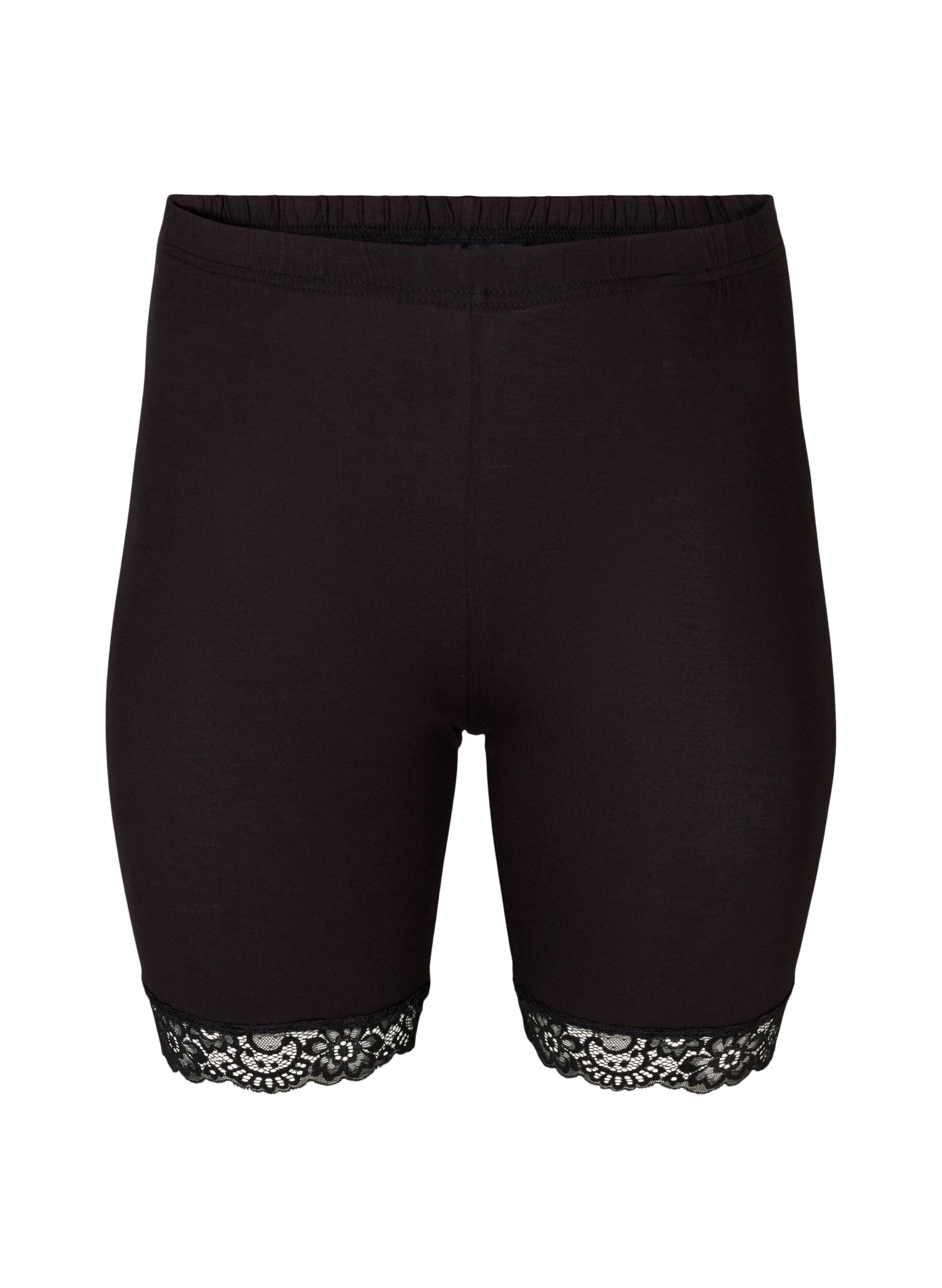 Cycling shorts with lace trim