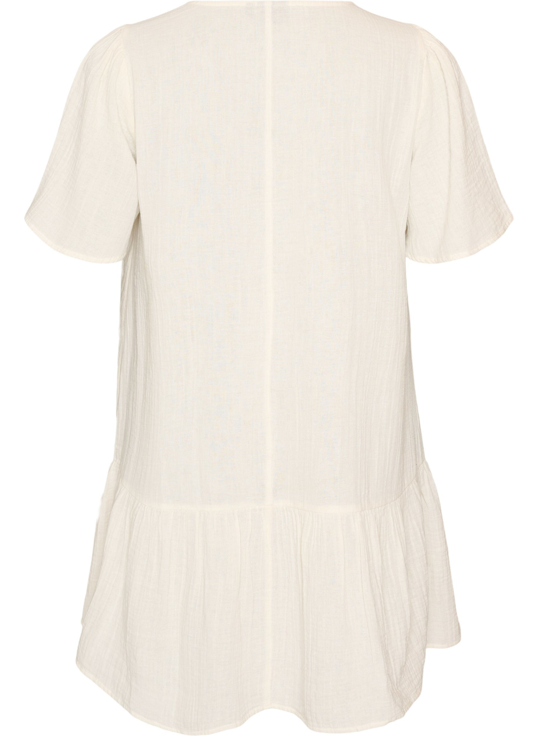 ZizzifashionCotton short-sleeved dress with a-line cut, Vanilla, Packshot image number 1