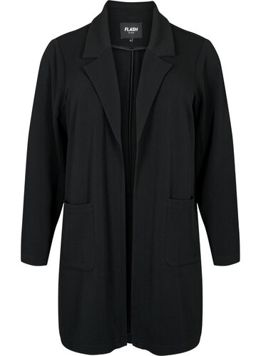 FLASH - Long blazer with pockets, Black, Packshot image number 0