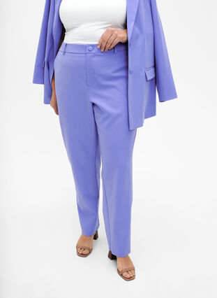 Straight leg trousers with pockets, Wedgewood, Model image number 2