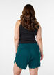 Loose night shorts with ribbed texture and lace trim, Green, Model image number 2