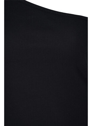 One-shoulder top in cotton, Black, Packshot image number 2