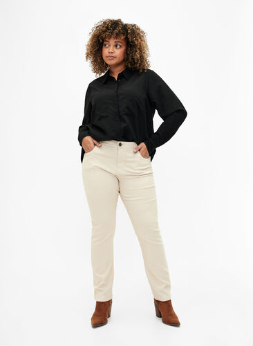 Slim fit Emily jeans with regular waist, Oatmeal, Model image number 0