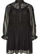 Chiffon dress with guipure lace and empire line, Black, Packshot image number 0