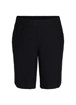 Viscose Bermuda shorts with pockets, Black, Packshot image number 0