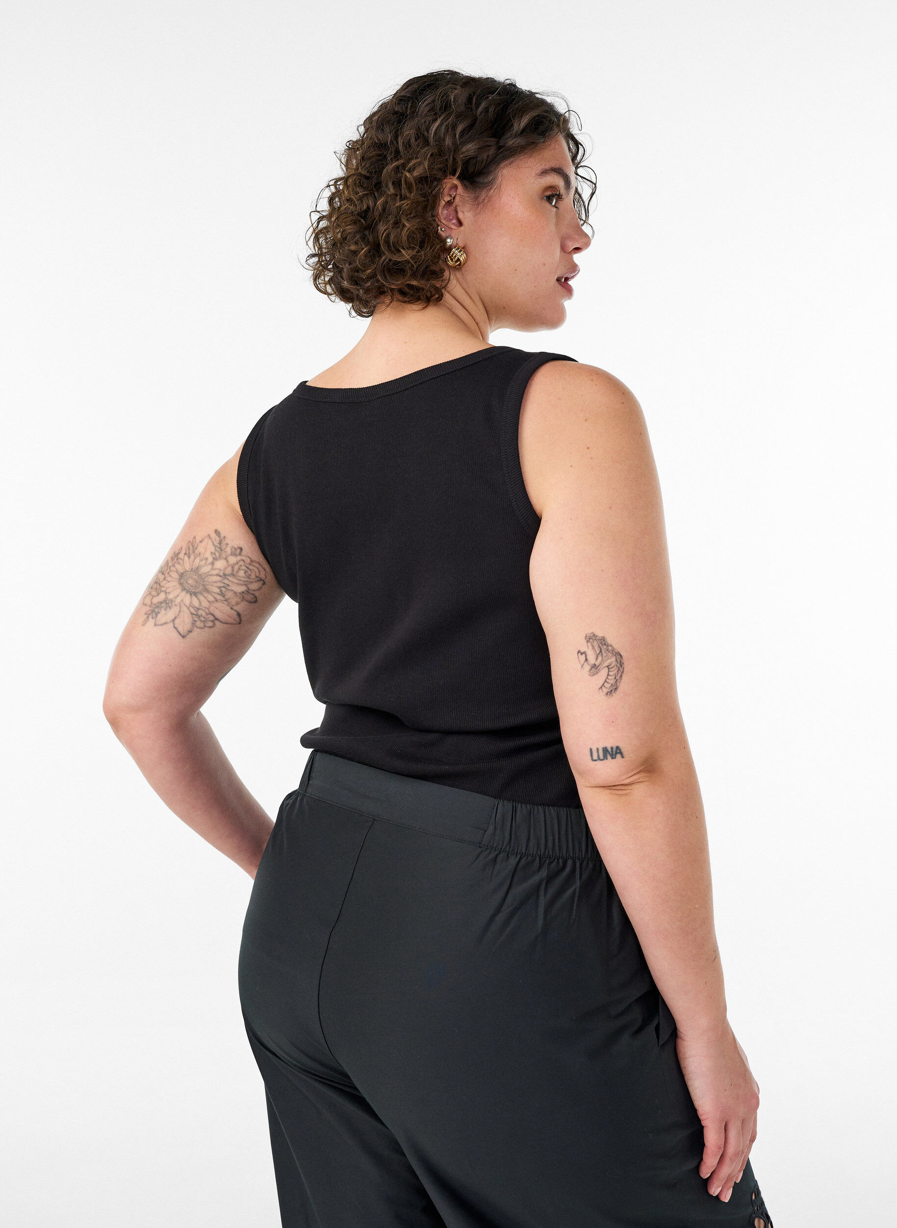 ZizzifashionFitted top with motif, Black, Model image number 2