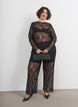 Mesh blouse with flowers and sequins, Black, Model image number 1