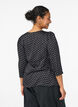 Polka dot blouse with tie-fastening and 3/4-sleeves, Black, Model image number 2