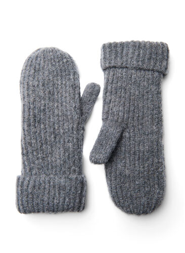 Knitted mittens, Grey, Packshot image number 0