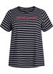 Striped T-shirt with text print, Black, Packshot image number 0