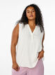 FLASH - Sleeveless viscose blouse, Vanilla, Model image number 0
